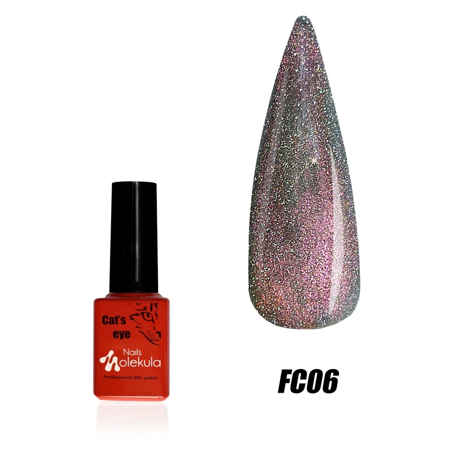 Гель-лак світловідбиваючий з ефектом котячого ока Molekula Cat eye Flash №FC06 6 мл
