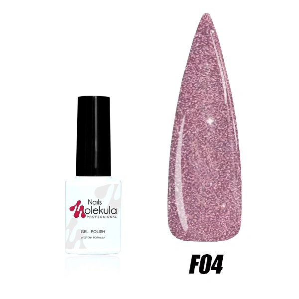 Гель-лак Molekula Flash Effect №F04 рожево-ліловий, світловідбивний 6 мл