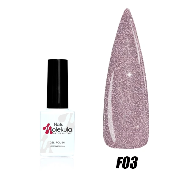 Гель-лак Molekula Flash Effect №F03 лилово-сірий, світловідбивний 6 мл