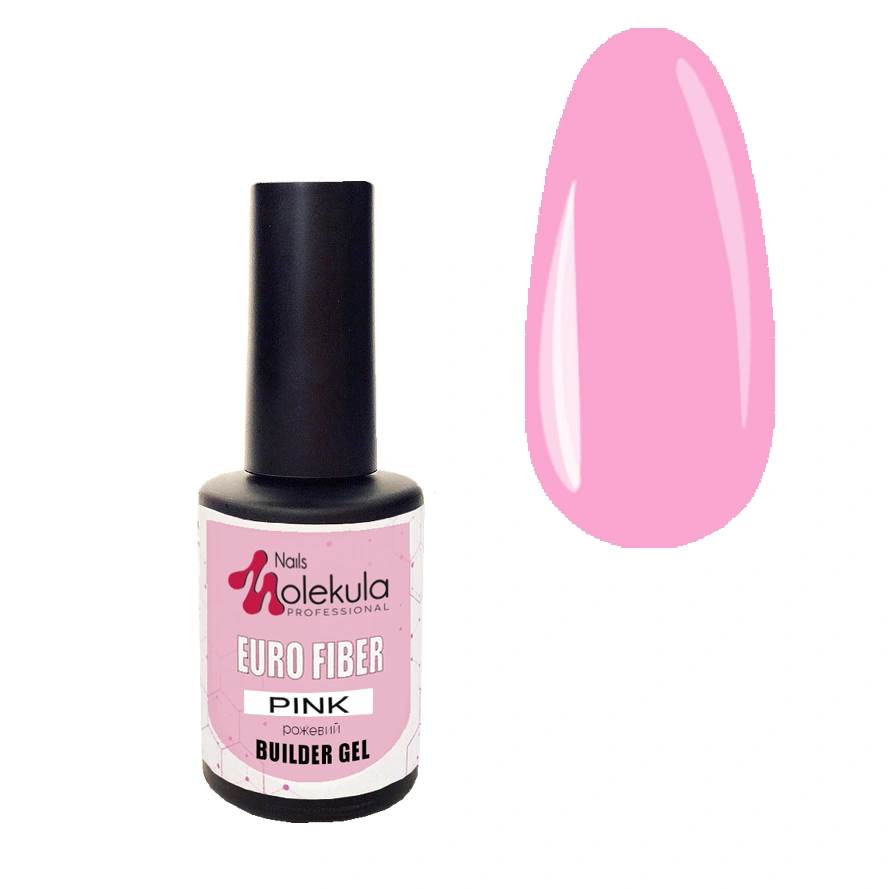 Універсальний гель із зміцнюючим волокном Molekula Euro Fiber Gel Pink рожевий 12 ml
