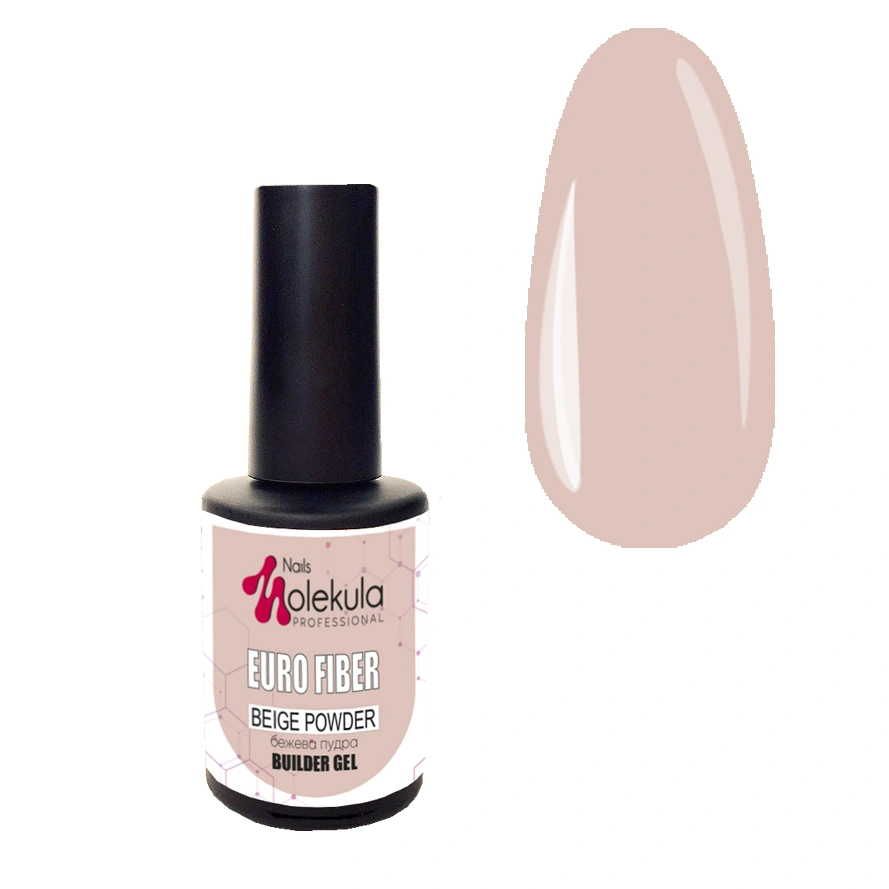 Універсальний гель із зміцнюючим волокном Molekula Euro Fiber Gel Beige Powder бежева пудра 12 мл