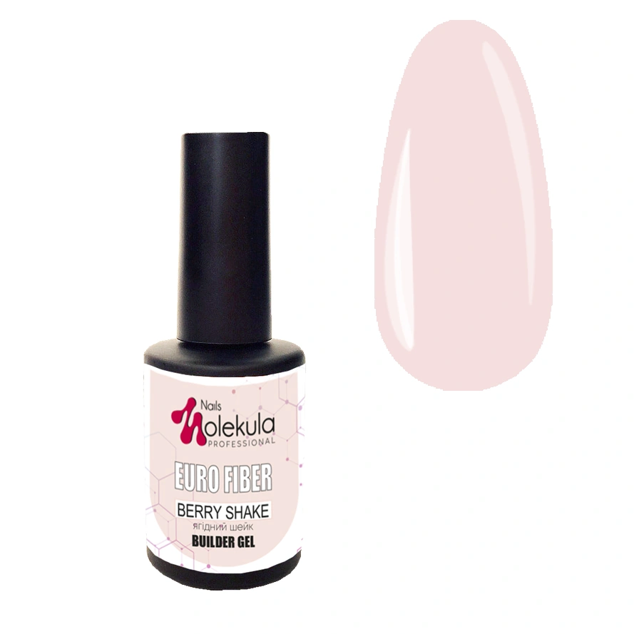 Універсальний гель із зміцнюючим волокном Molekula Euro Fiber Gel Berry Shake ягідний шийк 12 мл