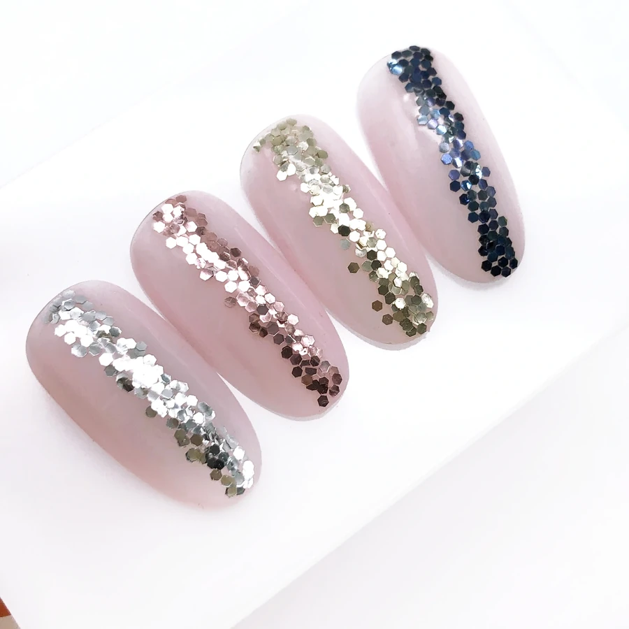 Паєтки для нігтів шестигранники Molekula Sequins for Nails (Silver) срібло