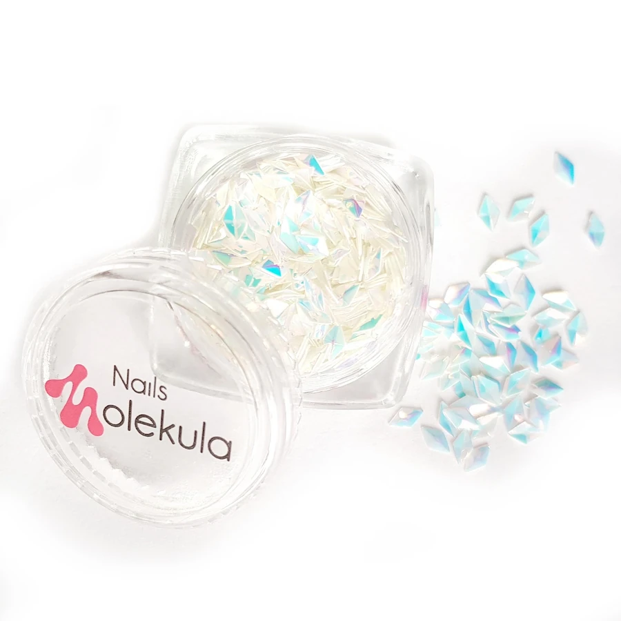 Декор для нігтів луска дракона Molekula Nail Decor Dragon Scale білий голографік 1,5 г