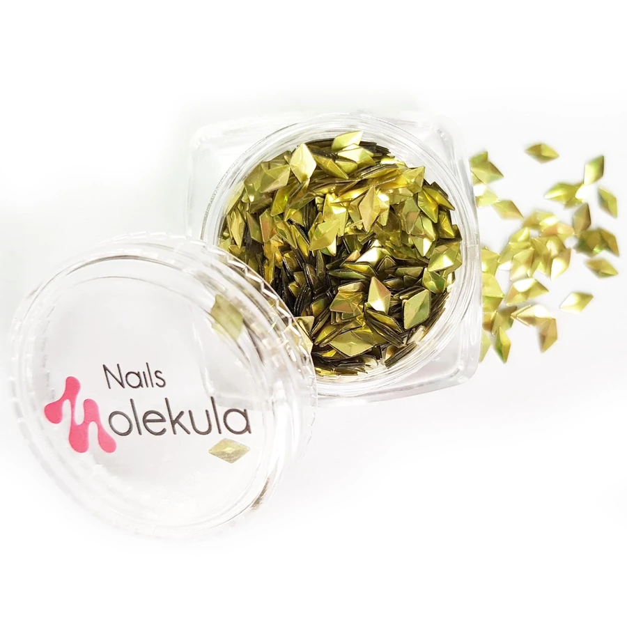 Декор для нігтів луска дракона Molekula Nail Decor Dragon Scale жовто-зелені 1,5 г