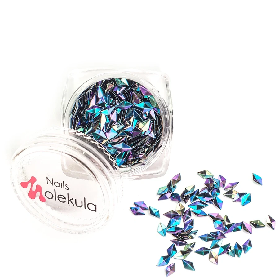 Декор для нігтів луска дракона Molekula Nail Decor Dragon Scale фіолетово-зелений голографік 1,5 г