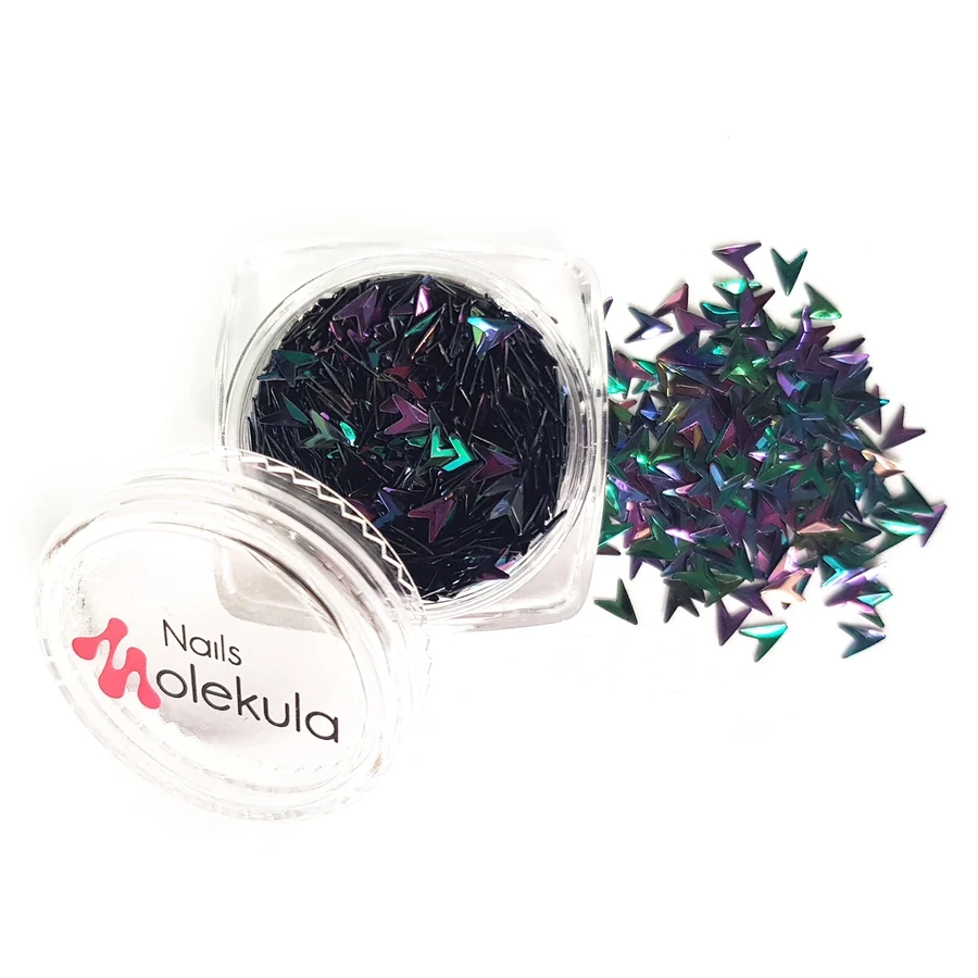 Декор для нігтів луска дракона Molekula Nail Decor Dragon Scale фіолетово-зелений голографік 1,5 г