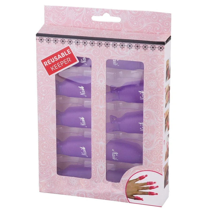 Кліпси-прищіпки для зняття гель-лаку Molekula Сlips for Removing Gel Polish (Purple) фіолетові