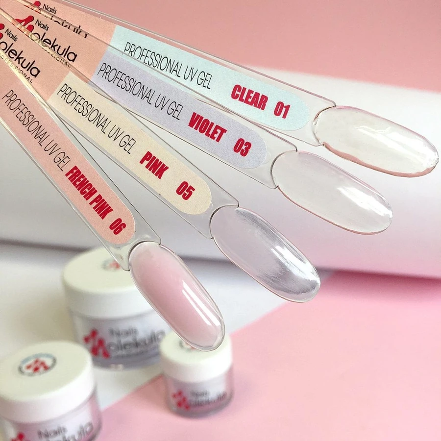Універсальний гель для моделювання нігтів Molekula Gel №03 Violet прозоро-фіолетовий 100 мл
