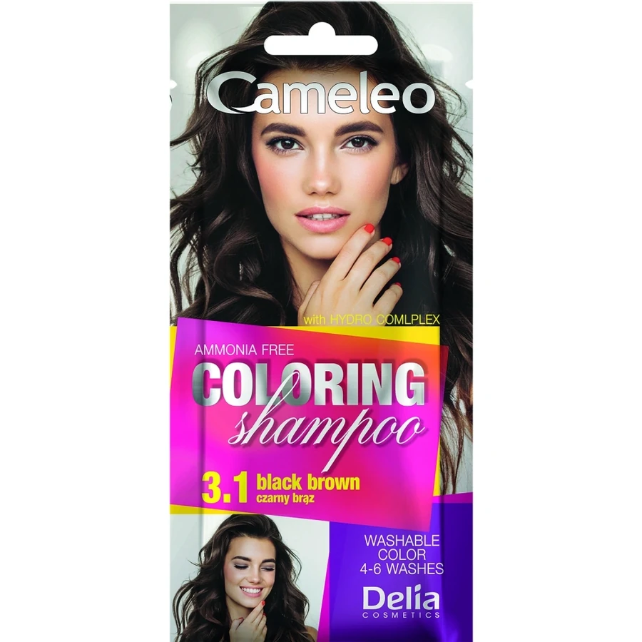 Шампунь відтінковий Delia Cameleo Colouning Shampoo Black Brown чорно-коричневий 40 мл