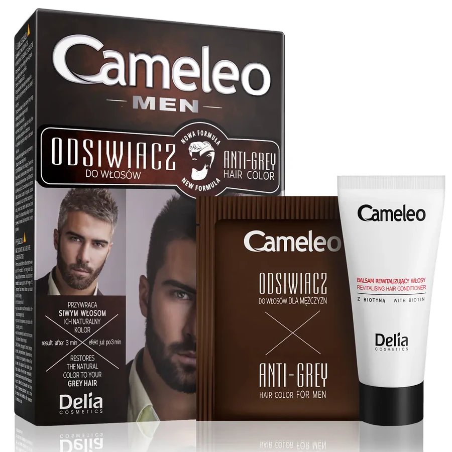 Бальзам-фарба антиседин для шатенів Delia Cameleo Men Anti Grey Hair Color 30 мл