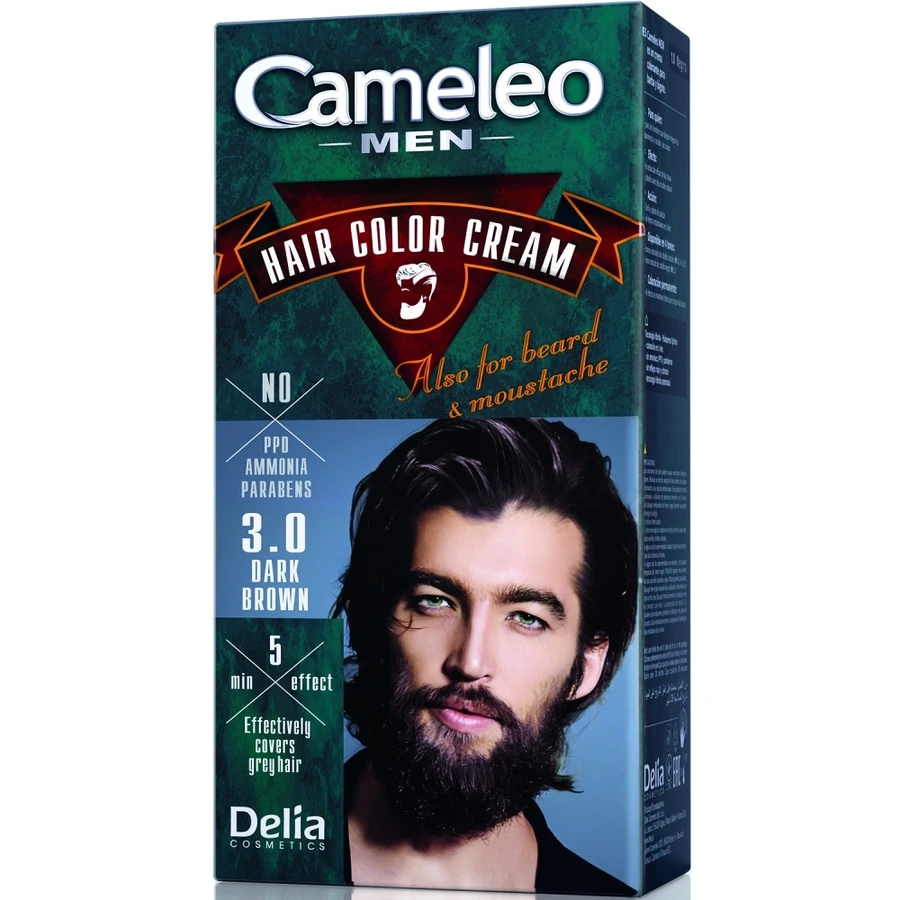 Фарба для волосся та бороди Delia Cameleo Men Hair Color Cream Dark Brown темно-коричневий 30 мл