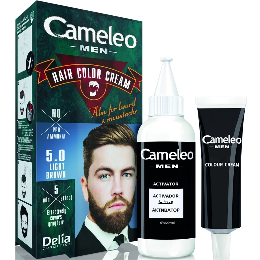 Фарба для волосся та бороди Delia Cameleo Men Hair Color Cream Light Brown світло-коричневий 30 мл