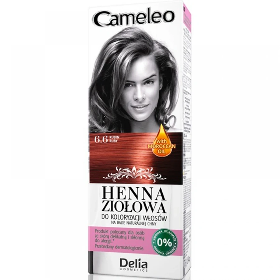 Фарба-мус для волосся трав`яна з хною Delia Cameleo Herbal Hair Dye-mousse with Henna Ruby рубін 75 г