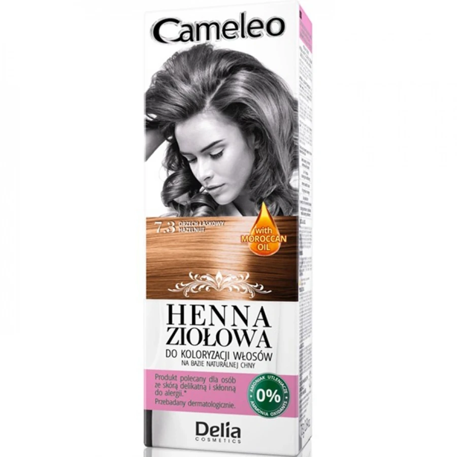 Фарба-мус для волосся трав`яна з хною Delia Cameleo Herbal Hair Dye-mousse with Henna Hazelnut лісовий горіх 75 г