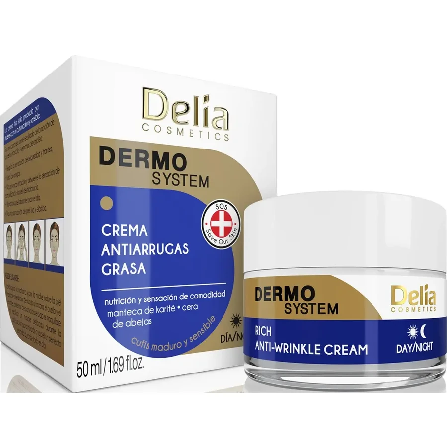 Крем для обличчя проти зморшок Delia Dermo System Rich Anti-Wrinkle 50 мл