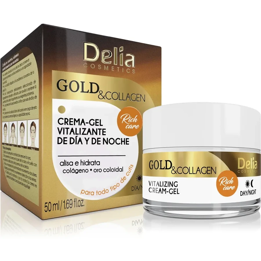 Крем-гель для обличчя віталізуючий Delia Gold & Collagen Vitalizing Cream-Gel 50 мл