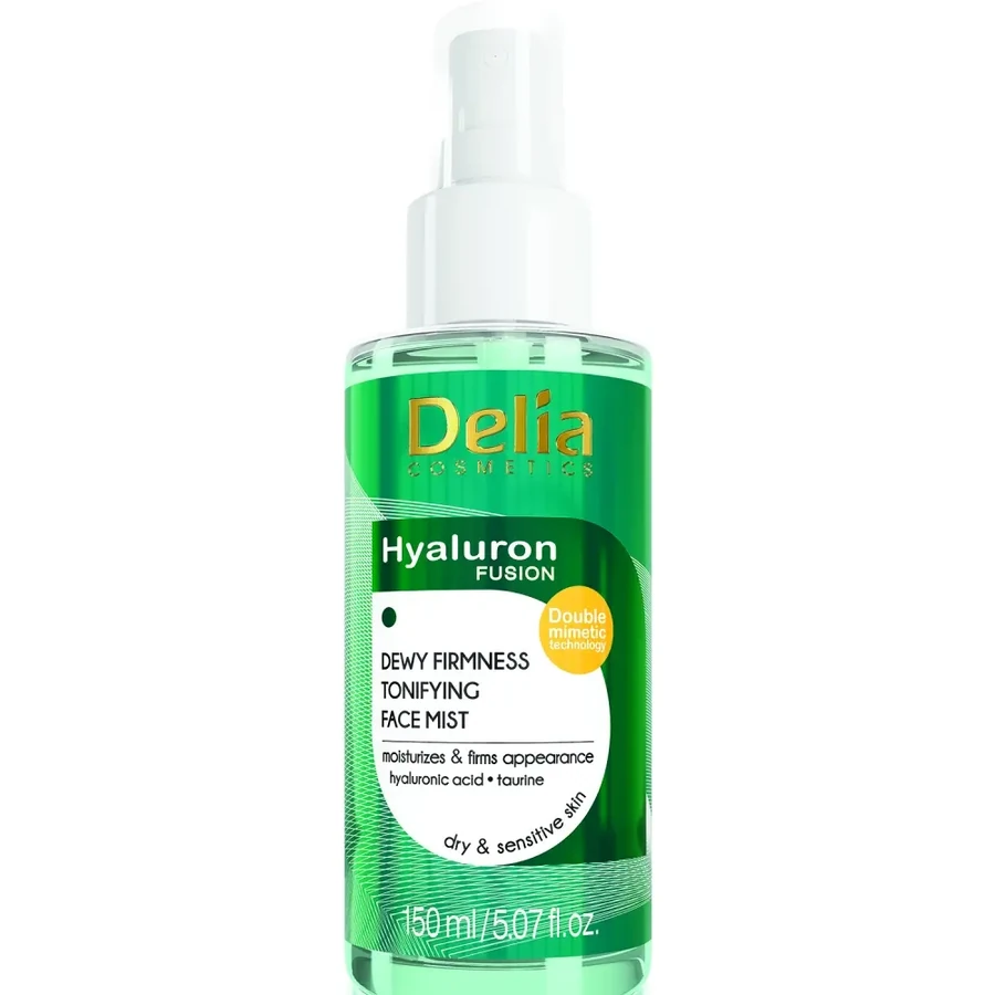 Тонізуючий спрей для обличчя, шиї та декольте Delia Hyaluron Fusion Dewy Firmness Tonifying Face Mist 150 мл
