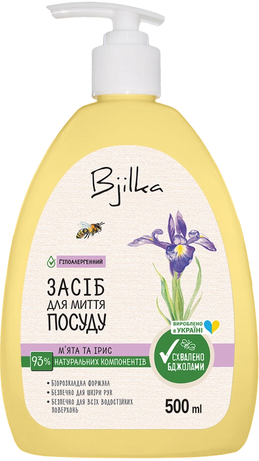 Засіб для миття посуду М`ята та ірис Bjilka Dishwashing Detergent Mint and Iris 500 мл