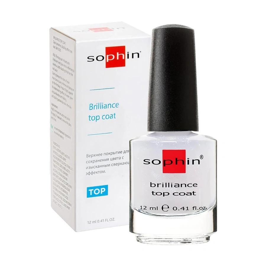 Верхнє покриття для збереження кольору Sophin Brilliance Top Coat з сяючим ефектом 12 мл