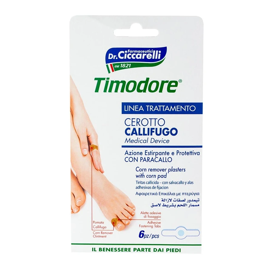 Пластирі для видалення мозолів та натоптишів Timodore Corn Remover Plasters with Corn Pad 6 шт