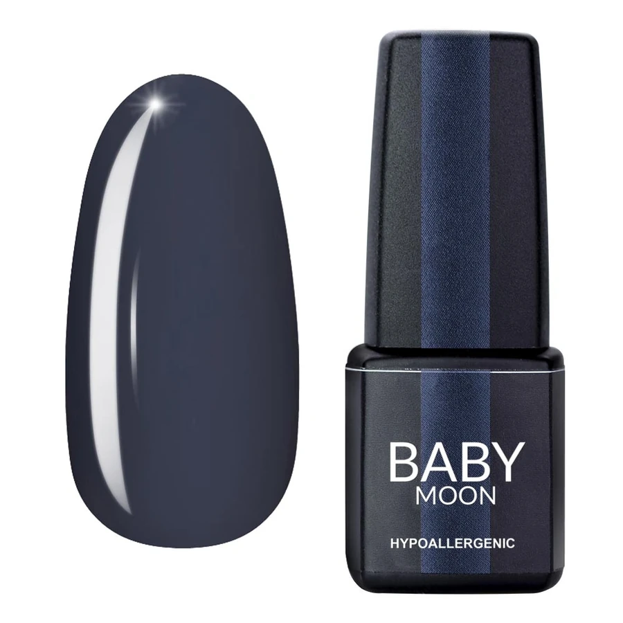 Гель-лак BABY MOON Midnight Gel Polish №009 темно-сірий, емаль 6 мл