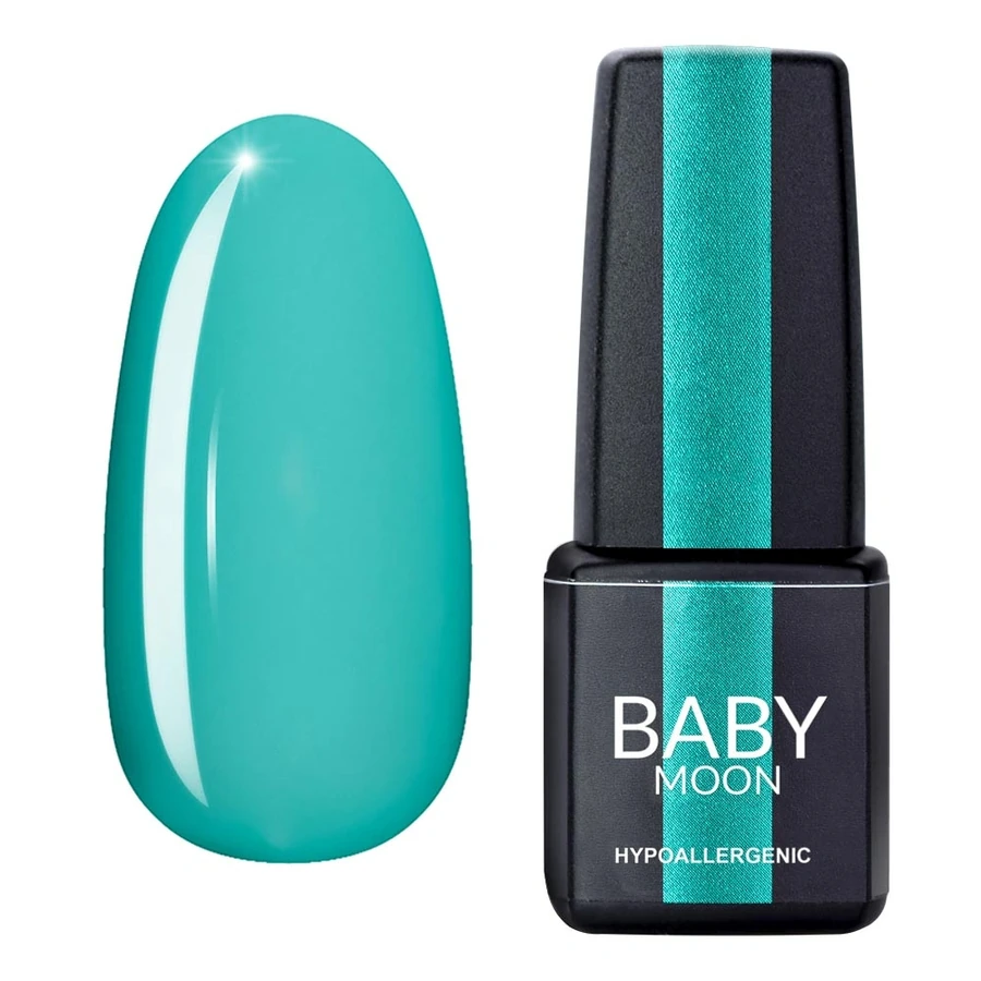 Гель-лак BABY MOON Green Sea Gel Polish №002 біло-зелений яскравий, емаль 6 мл