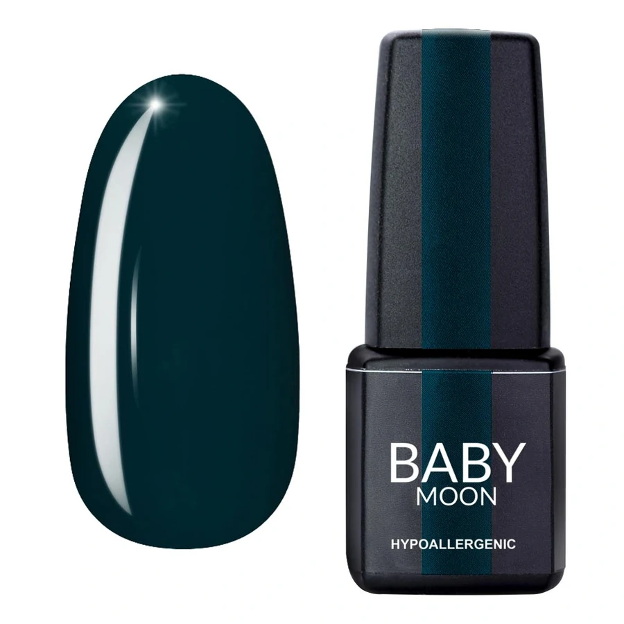 Гель-лак BABY MOON Green Sea Gel Polish №005 темний сланцево-сірий, емаль 6 мл