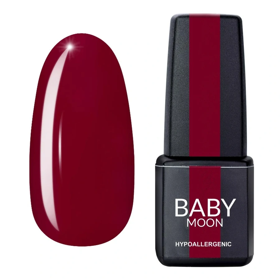 Гель-лак BABY MOON Red Chic Gel Polish №003 глибокий червоно-пурпурний, емаль 6 мл