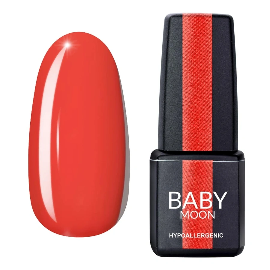 Гель-лак BABY MOON Red Chic Gel Polish №009 оранжево-червоний, емаль 6 мл
