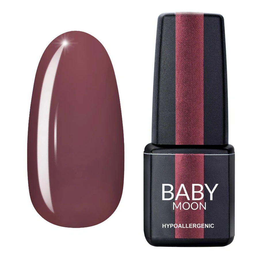 Гель-лак BABY MOON Burgundy Gel Polish №002 гіркий шоколад, емаль 6 мл