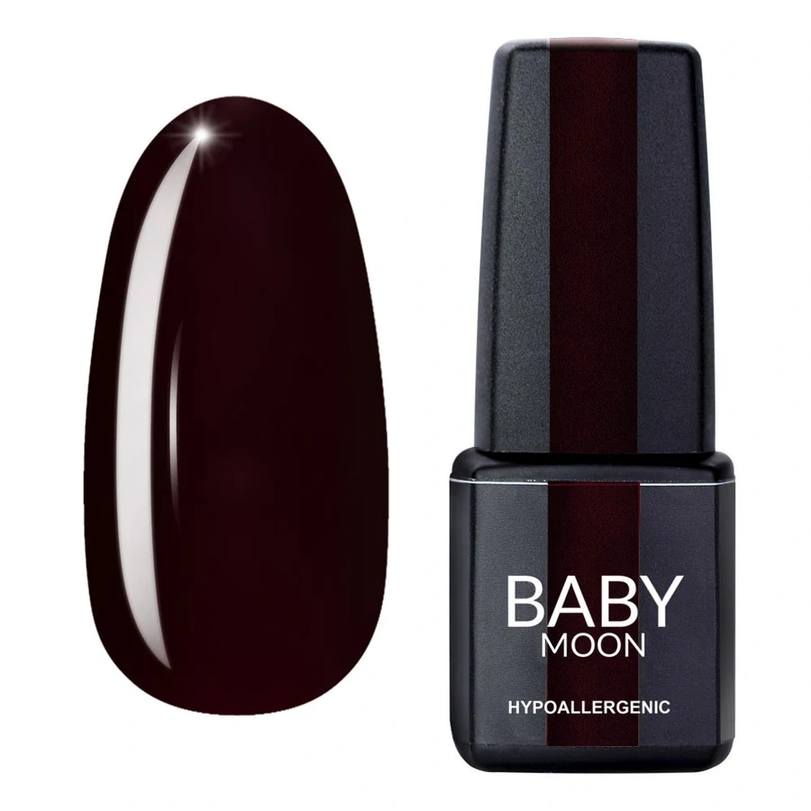 Гель-лак BABY MOON Burgundy Gel Polish №003 шоколадно-вишневий, емаль 6 мл