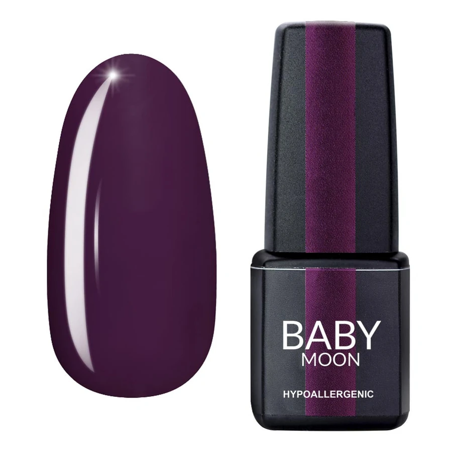 Гель-лак BABY MOON Burgundy Gel Polish №006 класичний баклажановий, емаль 6 мл