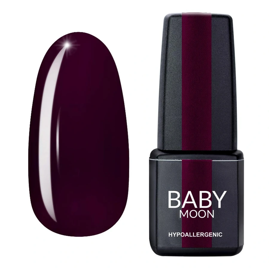 Гель-лак BABY MOON Burgundy Gel Polish №009 винний, емаль 6 мл