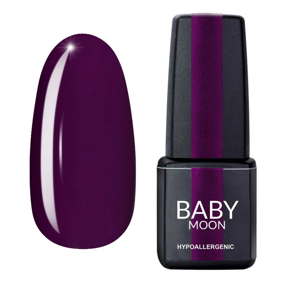 Гель-лак BABY MOON Burgundy Gel Polish №012 сливовий, емаль 6 мл