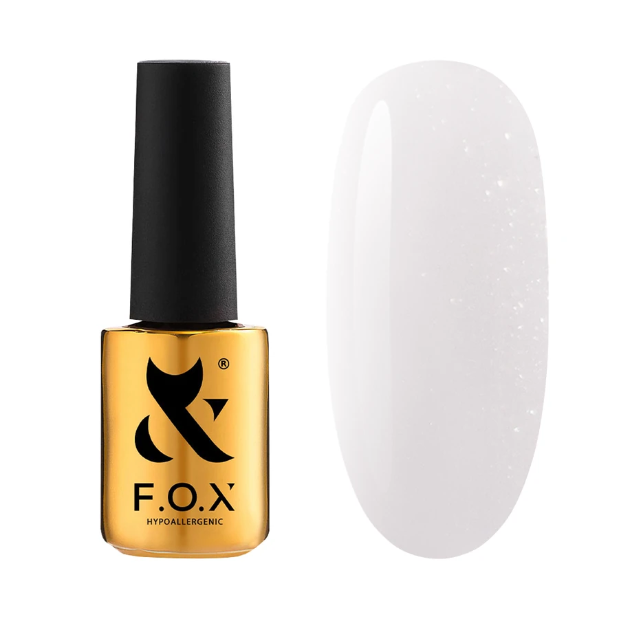 Гель, що камуфлює для зміцнення нігтів FOX Shine Gel Milk молочний з дрібним шиммером 14 мл