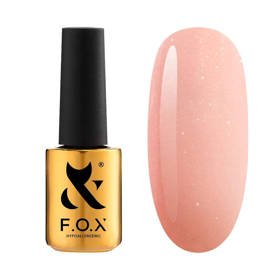 Камуфлюючий гель для зміцнення нігтів FOX Shine Gel Nude натуральний з дрібним шиммером 14 мл