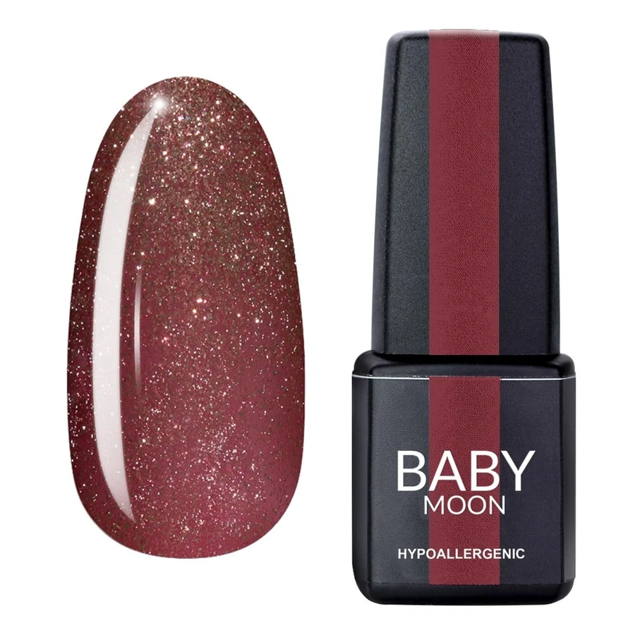 Гель-лак BABY MOON Dance Diamond Gel Polish №005 темно-рожевий вінтажний із дрібним шиммером 6 мл