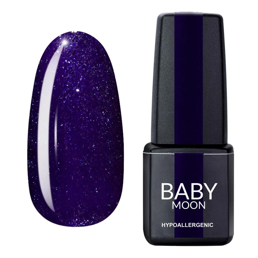 Гель-лак BABY MOON Dance Diamond Gel Polish №009 фіолетовий із сріблястим шиммером 6 мл