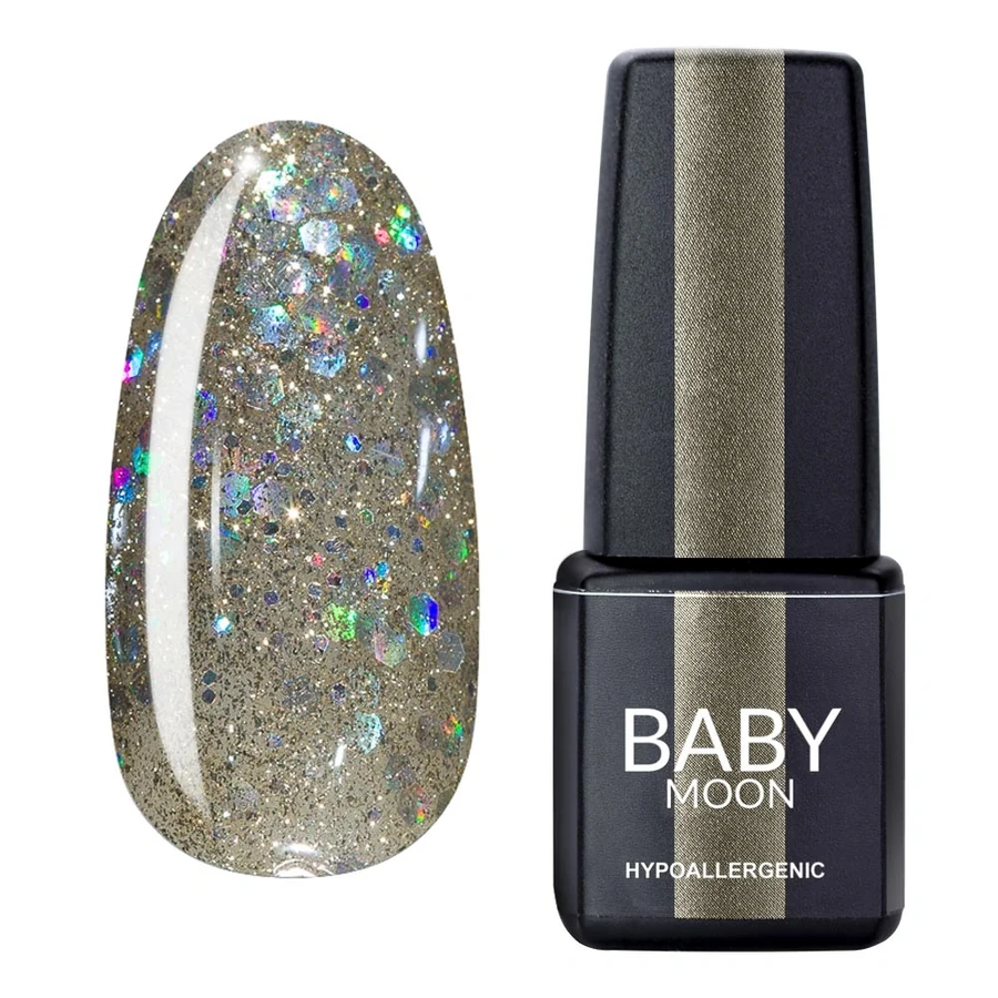 Гель-лак BABY MOON Dance Diamond Gel Polish №017 сріблясто-перлинний з блискітками 6 мл