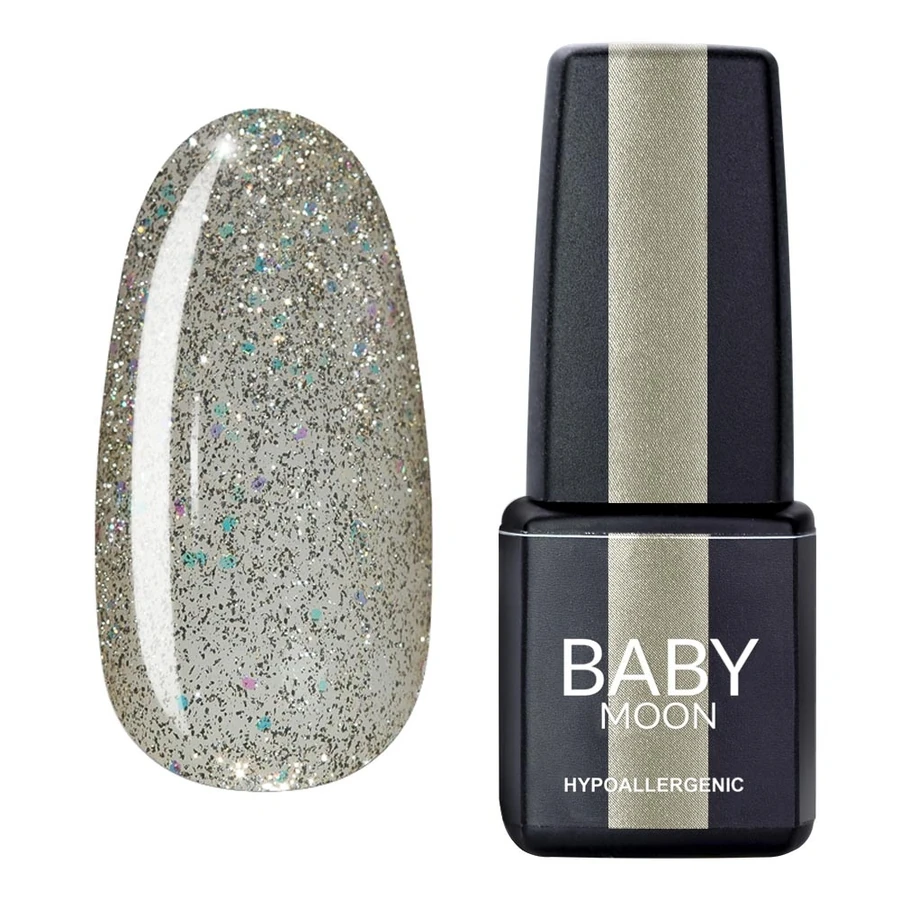 Гель-лак BABY MOON Dance Diamond Gel Polish №018 біле золото з блискітками 6 мл