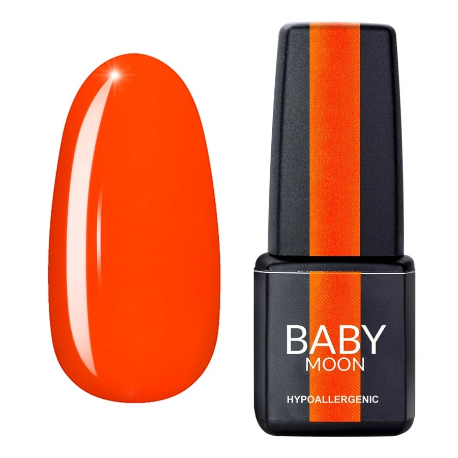 Гель-лак BABY MOON Perfect Neon Gel Polish №004 морковно-кораловий, неон 6 мл
