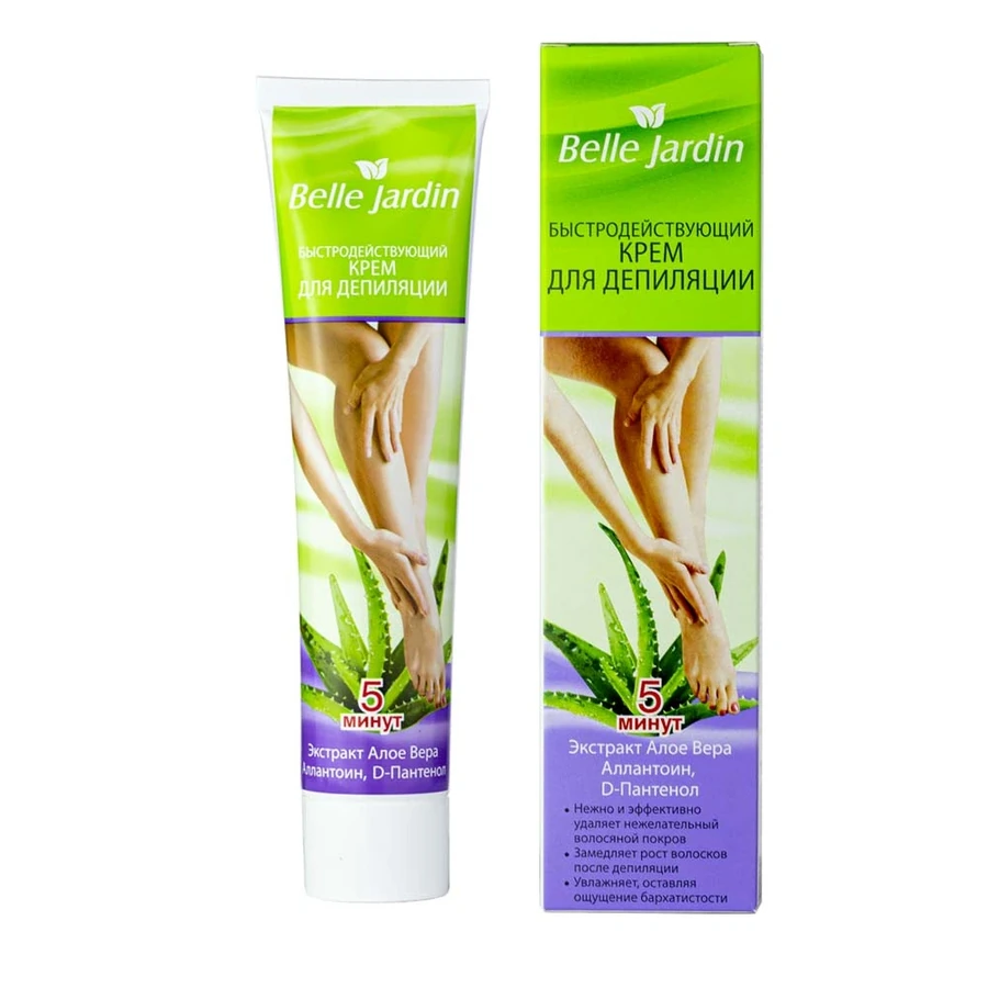 Крем для депіляції швидкодіючий Belle Jardin Fast Acting Depilatory Cream алое віра + алантоїн + Д-пантенол 75 мл