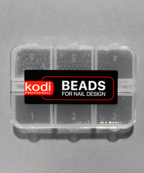 Бісер для дизайну нігтів Kodi Beads for Nail Design Black чорний