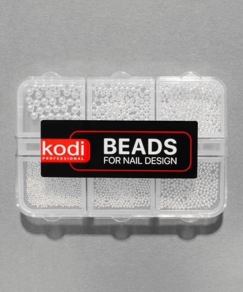 Бісер для дизайну нігтів Kodi Beads for Nail Design Silver срібло