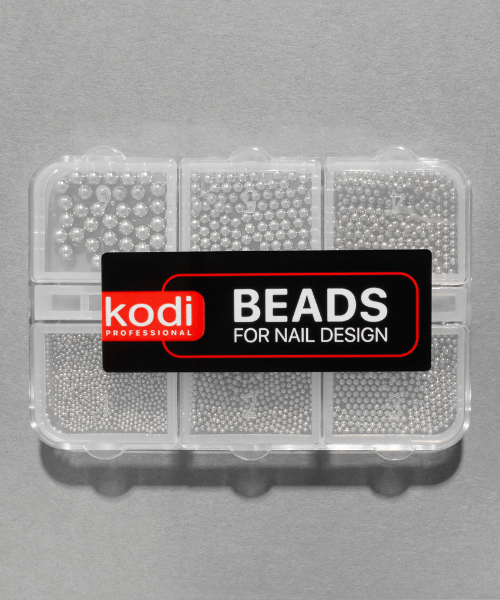 Бісер для дизайну нігтів Kodi Beads for Nail Design Light Gray світло-сірий