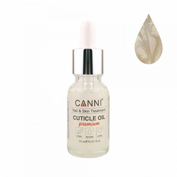 Суха перламутрова олія для кутикули Canni Dry Pearl Cuticle Oil Caramel Quince карамельна айва 15 мл