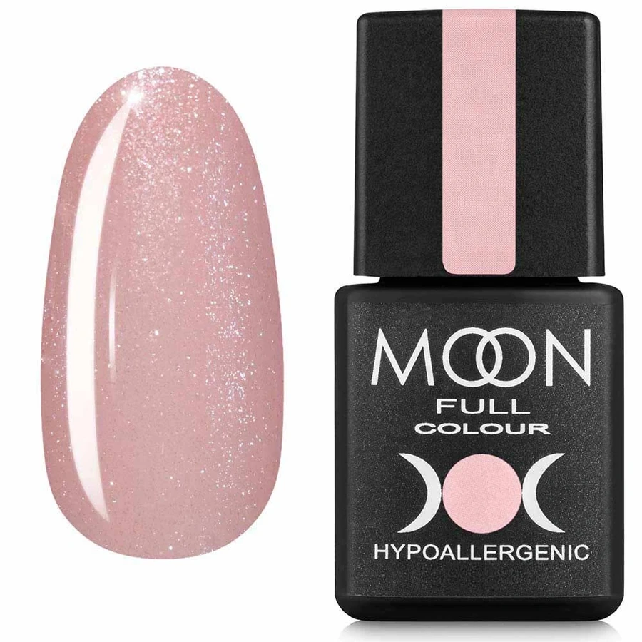 Кольорова база для гель-лаку MOON FULL Barbie Color Rubber Base №03 ніжний персиковий із дрібним шиммером 8 мл