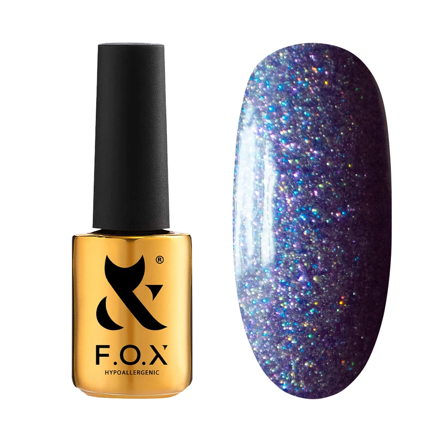 База світловідбиваюча котяче око FOX Base Flash Cat Eye 003 синя з голографічними блискітками 7 мл