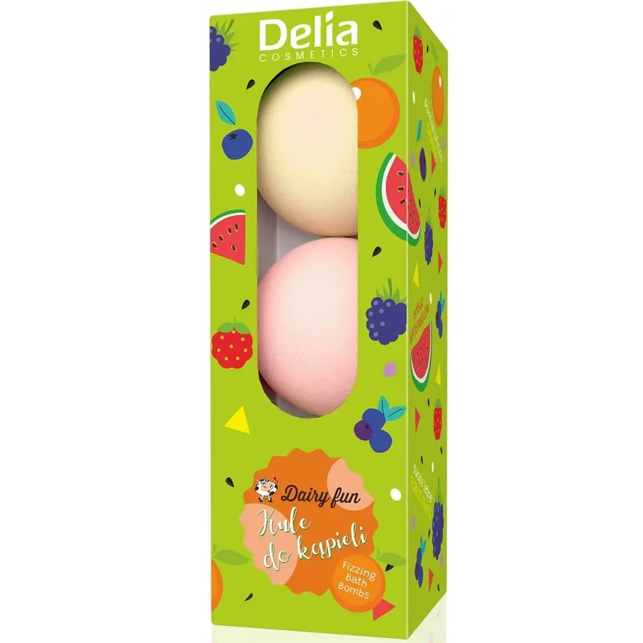 Бомбочки для ванн Delia Dairy Fun Fizzing Bath Bombs 3 шт x кавун, лісові ягоди, апельсин 100 г